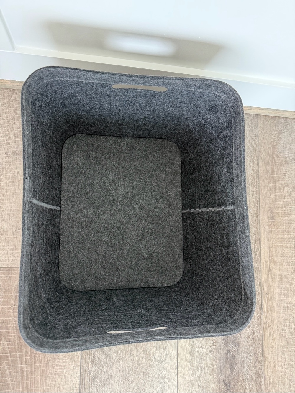 Like new dark gray Felt Basket with Stitching - Brightroom - Picture 3 of 5